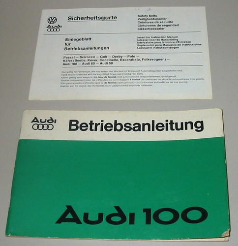 Betriebsanleitung audi 100typ - betriebsanleitung,